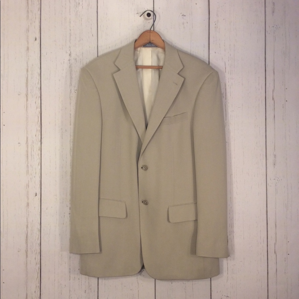 Oscar de la Renta Ivory Herringbone Silk Blazer